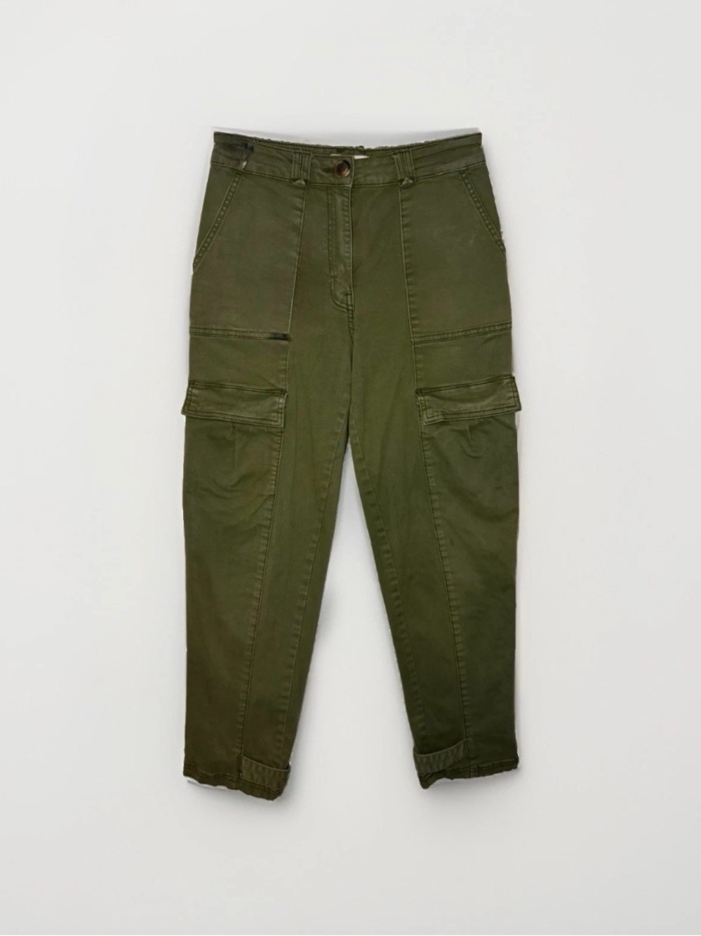 H&M Olive Green Cargo Skinny Jumpsuit-Style Pants
